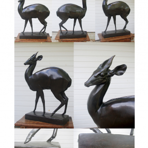 Alfred-Auguste JANNIOT 1889-1969  " Antilope "  1930 Épreuve en bronze à patine brune