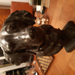 Tete de chien en bronze de Lecourtier