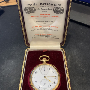 Chronographe en or Paul Ditisheim Grand prix paris 1900