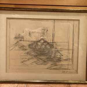 dessin au crayon ou fusain signé Alberto Giacometti de 1954