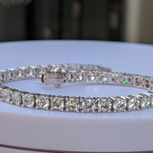 bracelet diamant naturel 7,90 carats et or blanc 14 k