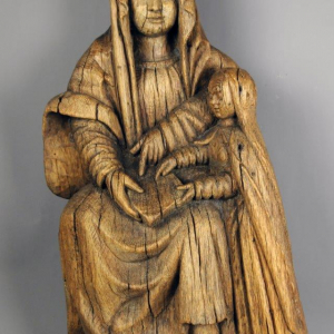 St Anne et la Vierge statue bois 15 e