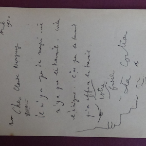 dessin et lettre de jean cocteau