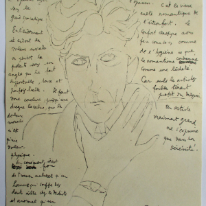 Jean COCTEAU (1889-1963)  Autoportrait dessin original 1924