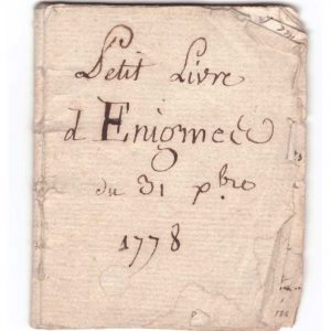 Petit livre d'énigmes 1778