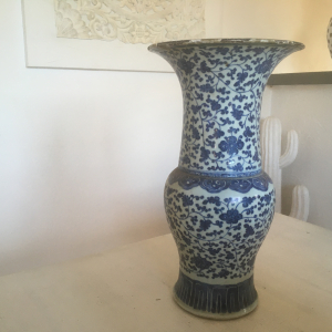 vase ancien chine bleu foncé