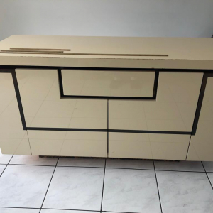 buffet laqué beige laiton roche bobois 1970 jean claude mahey