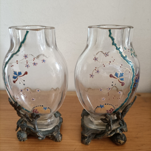 Paire de petits vases cristal de baccarat