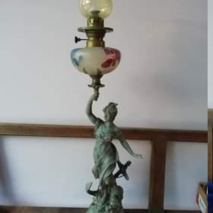 Statue lampe à pétrole Emile Bruchon