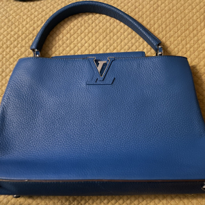 Sac Louis Vuitton capucine bleu très bon etat