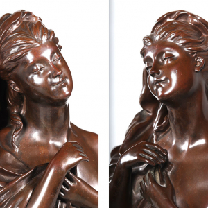 Buste en bronze : A Manuella 1888 Thiebaut fondeur Paris