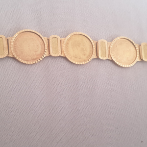 Bracelet or avec pièces de monnaie