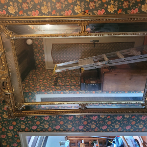 Grand Miroir ancien 19eme doré bois