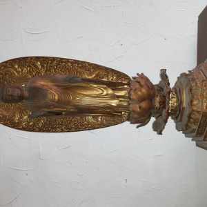 Bouddha debout bois doré