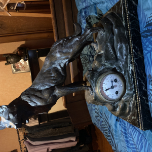 Sculpture horloge chien en bronze louis albert carvin