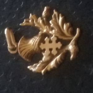 pendentif chardon de lorraine avec croix de lorraine or