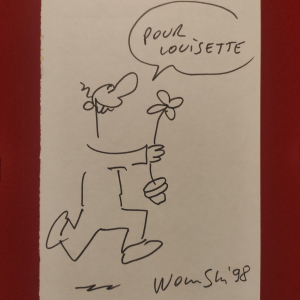 Dessin dédicacé et signé de Wolinski