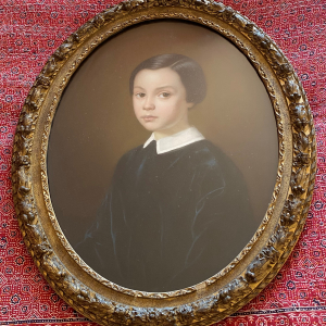 Auguste Hervieu (1794-1858) pastel portrait d'enfant signé daté 1856