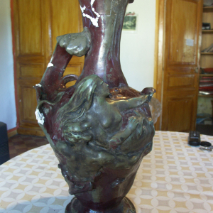 Grand vase   personnages émaillé  Alfred  Renolleau  (Deuxième vase)