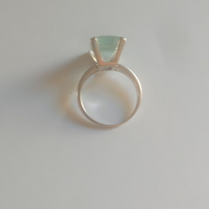 Bague or Blanc sertie d'une Aigue-Marine