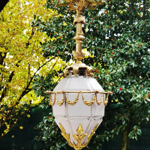 Lanterne bronze doré cristal