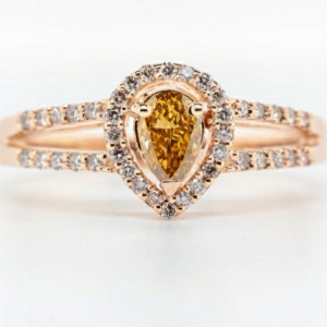 Bague or rose 14k diamants VS1 0.65 ct