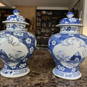 Paire de vases avec couvercle chinois