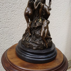 Sculture bronze signée e muller  promethee et les océanique