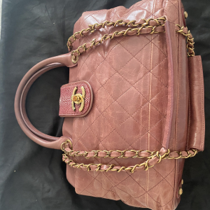 Sac cuir chanel rose