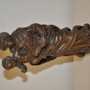 Vierge à l'enfant sculpture sur bois