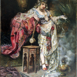 tableau orientaliste signé RAVLIN 1903  60x33