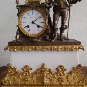 Pendule en bronze et marbre blanc Tardy à Lyon époque 19éme