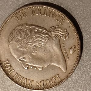 Monnaie  5 francs louis xvIII 1819 atelier i