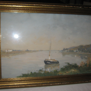 aquarelle paysage riviere Louis CABIE