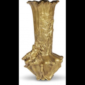 Vase lampe bronze doré Raoul Larché