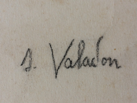 
															Dessin signé S. VALADON ( crayon pastel ) support Papier Canson
														