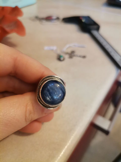 
															Bague argent et sodalite
														