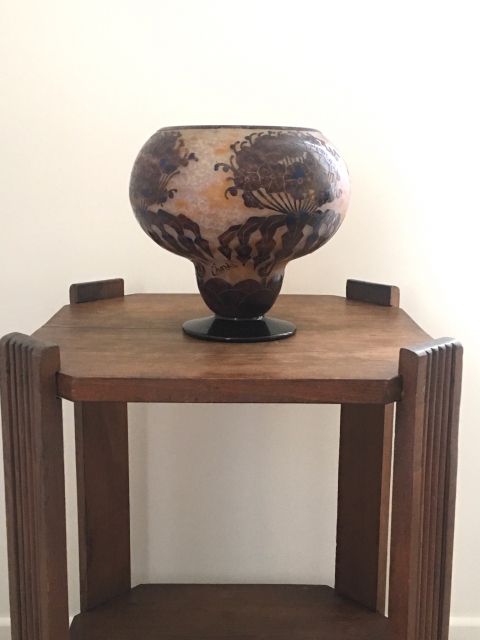 
															Vase boule signé Charder / Le verre Français
														