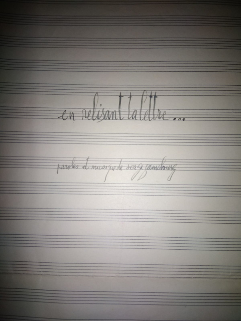 
															Partition originale Serge Gainsbourg
														