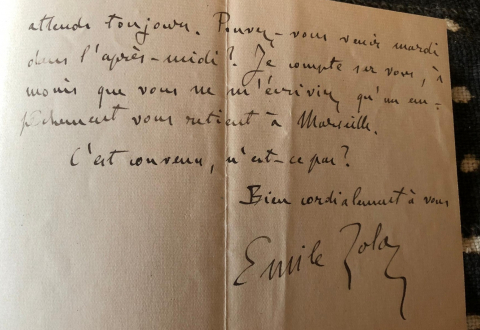 
															Lettre Signée par Émile Zola
														