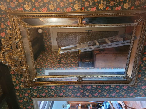 
															Grand Miroir ancien 19eme doré bois
														