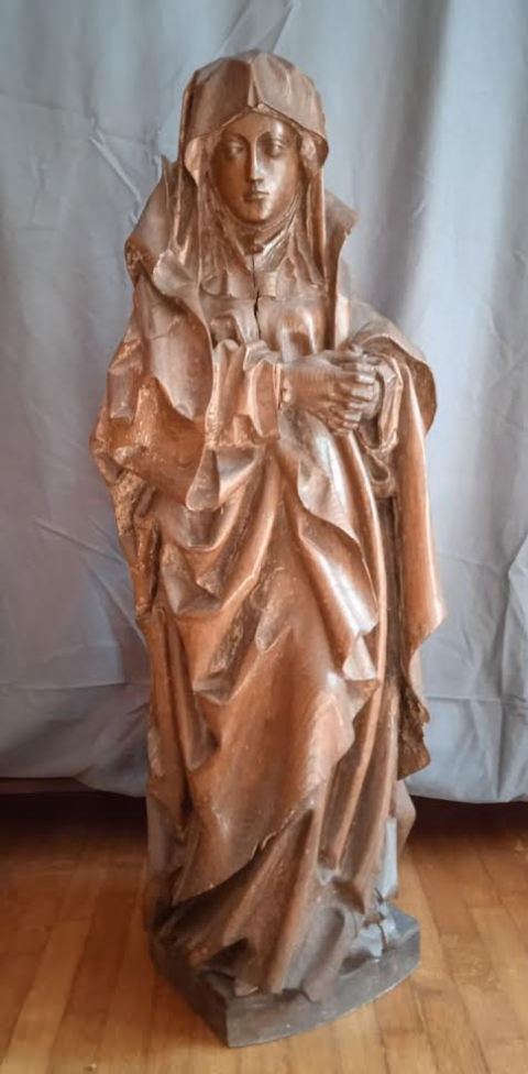 
															Statue Vierge en bois
														