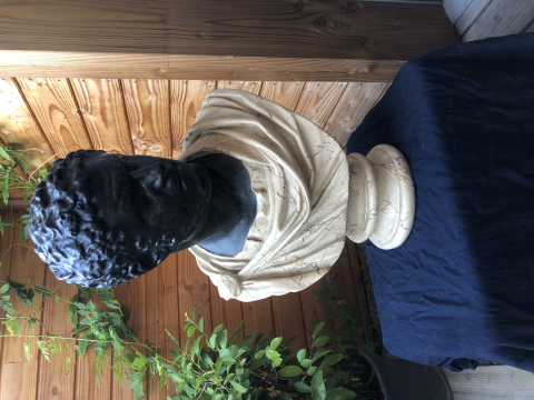 
															Buste de l'empereur romain Caracalla en plâtre patiné
														