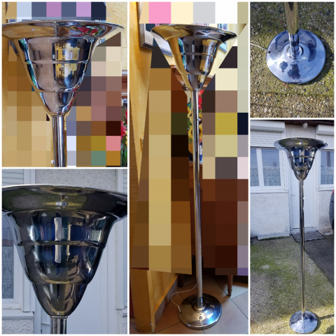 
															Lampadaire chrome art déco 1930
														