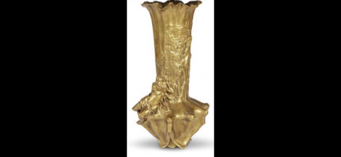 
															Vase lampe bronze doré Raoul Larché
														
