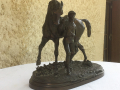 
															Bronze cheval "Vainqueur !!!" de P.J. Mêne
														
