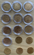 
															Pièces de monnaies ( US et France )
														