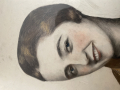 
															dessin, portrait de femme, signé "jean dunand 1927"
														