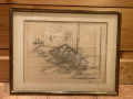 
															dessin au crayon ou fusain signé Alberto Giacometti de 1954
														