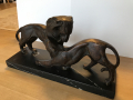 
															Michel DECOUX - Bronze  Sculpture Bronze Lion et lionne sur socle en marbre - Art Deco Signee Michel Decoux
														